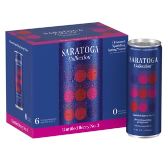 Saratoga Collection Sparkling Spring Water, Untitled Berry No.3, Cans