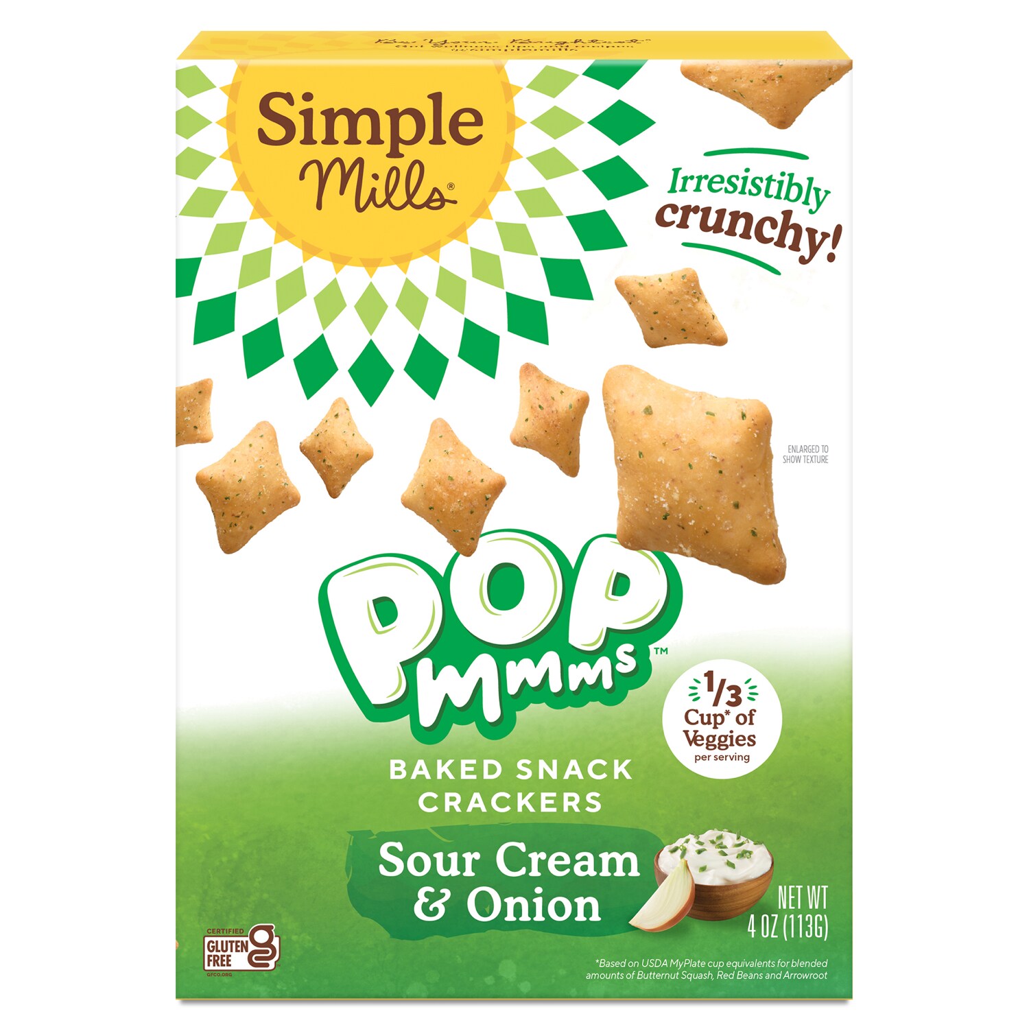 Simple Mills Pop Mmms Baked Snack Crackers, Sour Cream & Onion