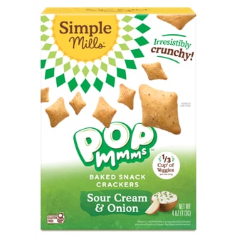 Simple Mills Pop Mmms Baked Snack Crackers, Sour Cream & Onion