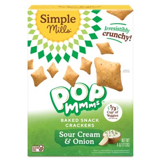 Simple Mills Pop Mmms Baked Snack Crackers, Sour Cream & Onion