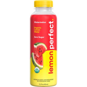 Lemon Perfect Zero Sugar Organic Watermelon Lemon Water, Plastic Bottle