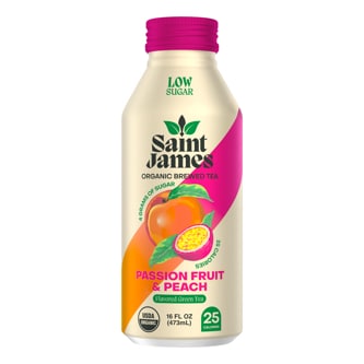 Saint James Organic Tea, Passion Fruit & Peach, Aluminum Bottle