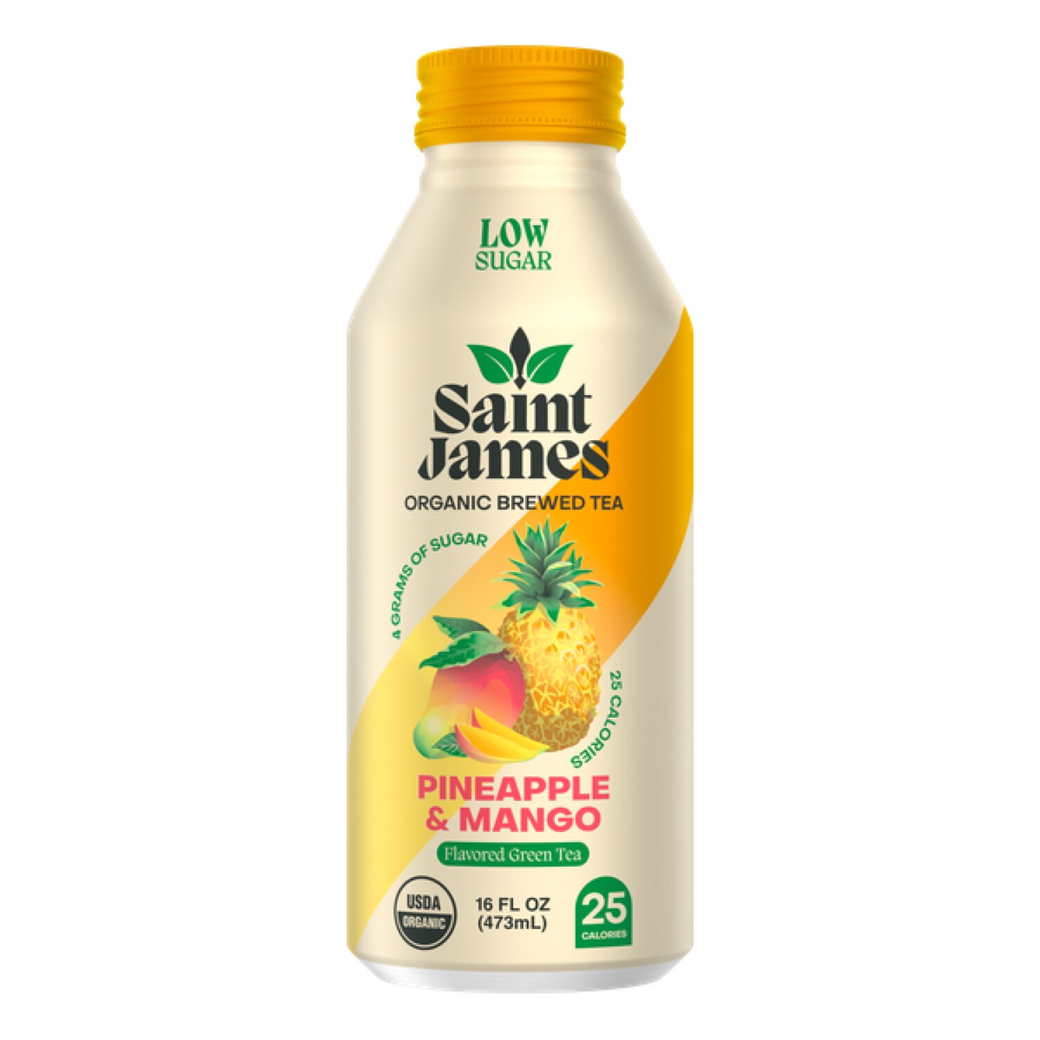 Saint James Organic Tea, Pineapple & Mango, Aluminum Bottle