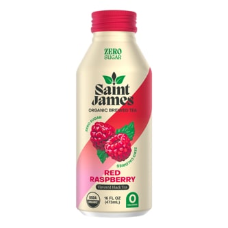 Saint James Organic Tea, Red Raspberry, Aluminum Bottle