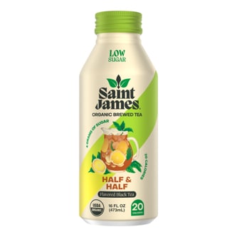 Saint James Organic Tea, Low Sugar, Half & Half, Aluminum Bottle