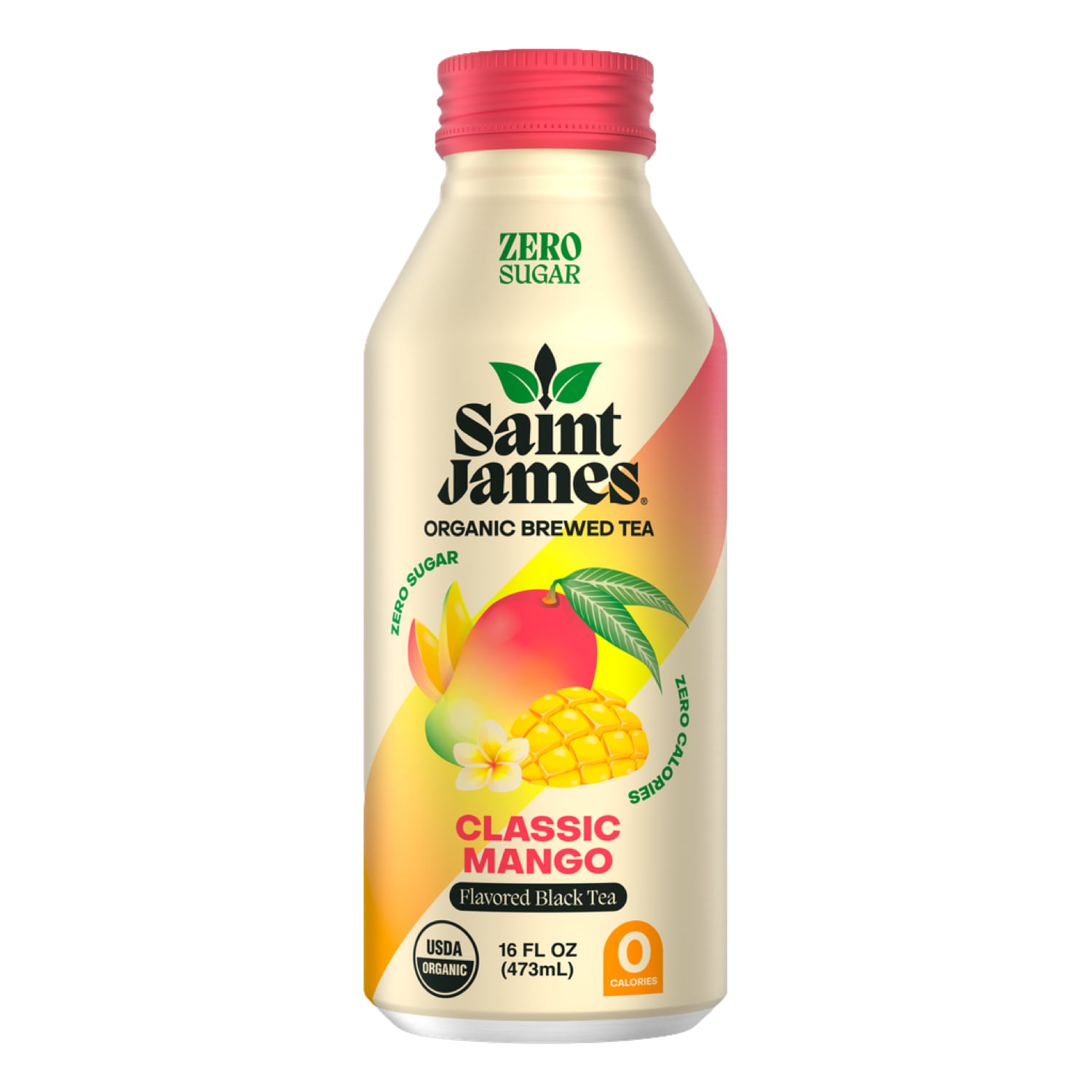 Saint James Organic Tea, Classic Mango, Aluminum Bottle