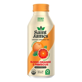Saint James Organic Tea, Blood Orange & Hibiscus, Aluminum Bottle