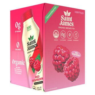 Saint James Organic Tea, Red Raspberry, Cans
