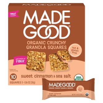 Made Good Organic Crunchy Granola Squares, Sweet Cinnamon & Sea Salt