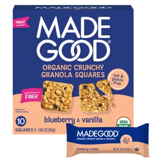 Made Good Organic Crunchy Granola Squares, Blueberry & Vanilla