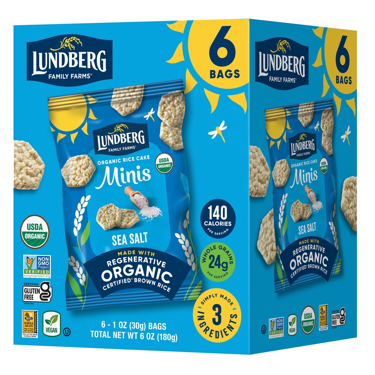 Lundberg Organic Rice Cake Minis, Sea Salt