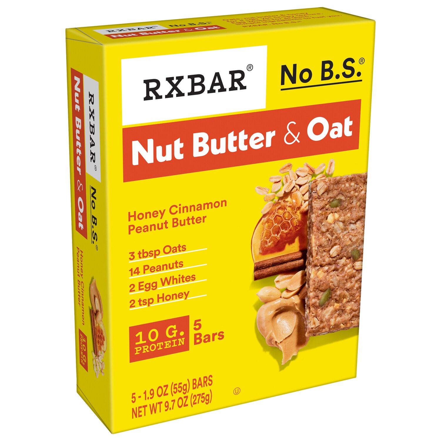 Rxbar Nut Butter & Oat Protein Bars, Honey Cinnamon Peanut Butter