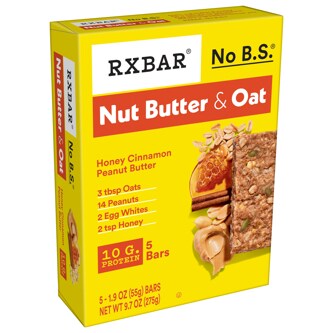 Rxbar Nut Butter & Oat Protein Bars, Honey Cinnamon Peanut Butter