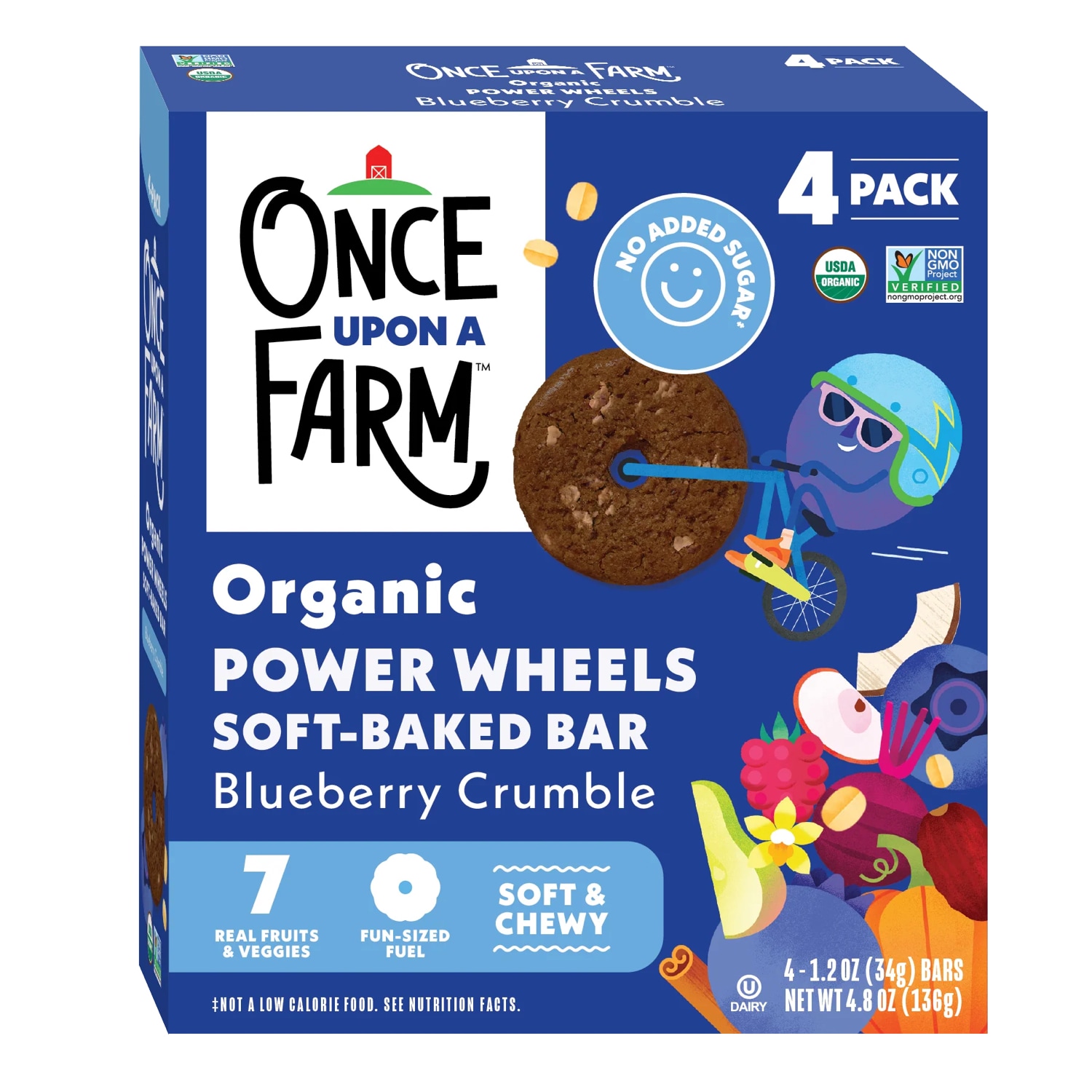 Once Upon A Farm Organic Power Wheels Soft-Baked Bar, Blueberry Crumble