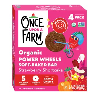 Once Upon A Farm Organic Power Wheels Soft-Baked Bar, Strawberry Shortcake