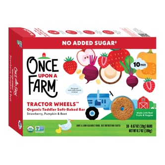 Once Upon A Farm Tractor Wheels Organic Toddler Soft-Baked Bar, Strawberry, Pumpkin & Beet