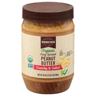 Woodstock Organic Easy Spread Peanut Butter, Crunchy & Salted