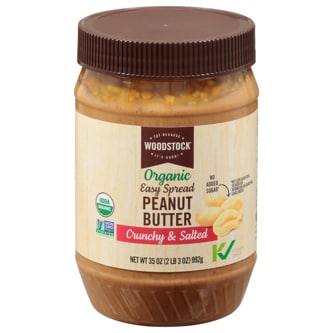 Woodstock Organic Easy Spread Peanut Butter, Crunchy & Salted