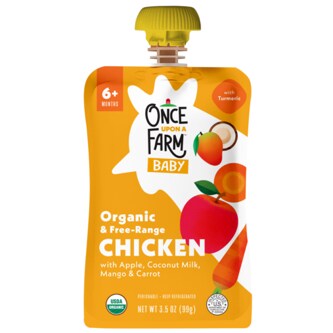 Once Upon a Farm Organic and Free-Range Chicken Apple Coconut Milk Mango and Carrot Baby Food Pouch