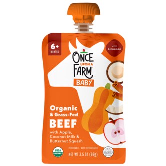 Once Upon a Farm Organic and Grass-Fed Beef Apple Coconut Milk Butternut Squash Baby Food Pouch