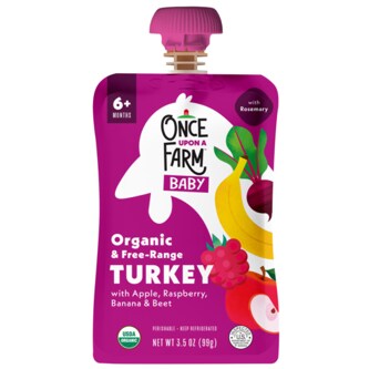 Once Upon a Farm Organic and Free-Range Turkey Apple, Raspberry Banana and Beet Baby Food Pouch