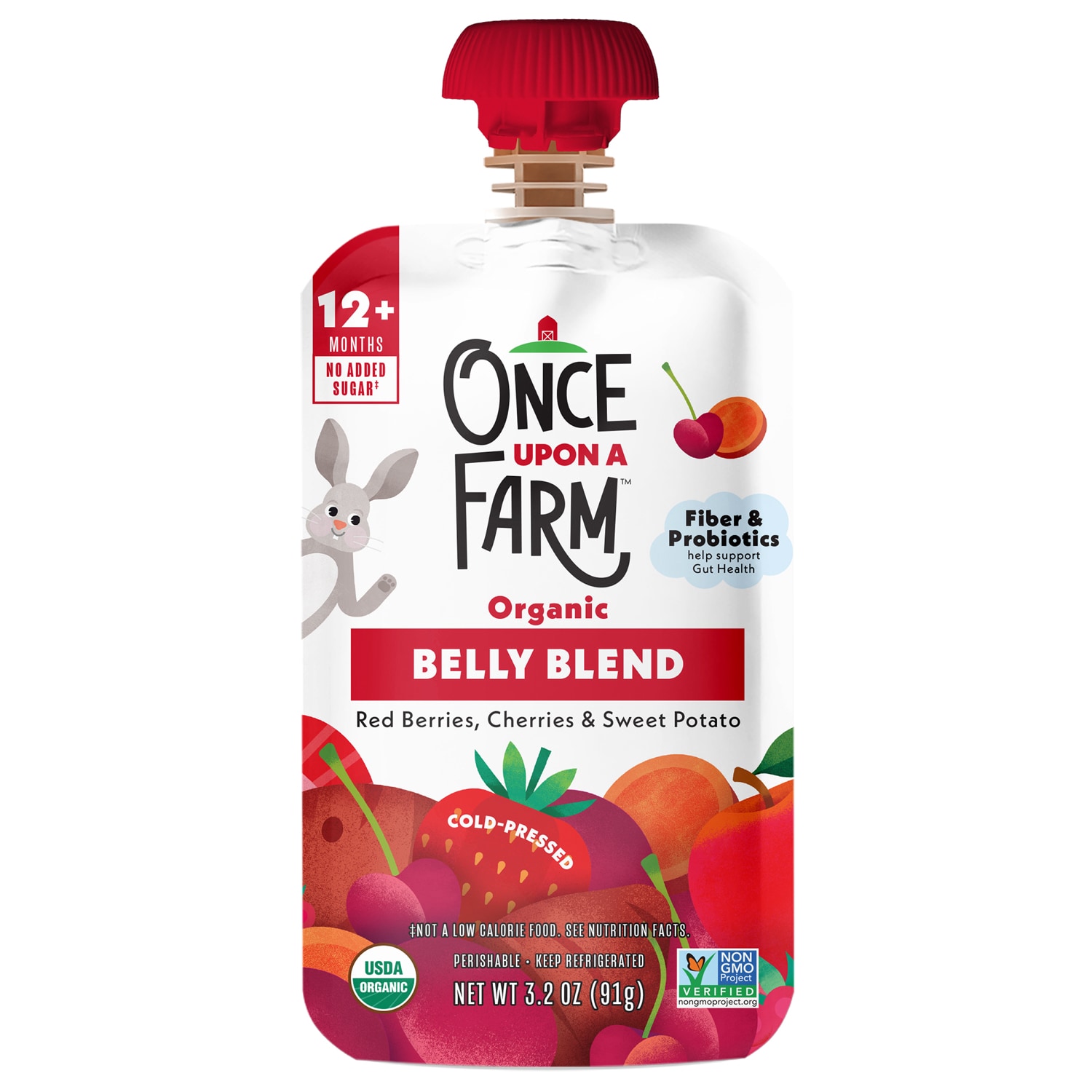 Once Upon A Farm Organic Belly Blend, Red Berries, Cherries & Sweet Potato