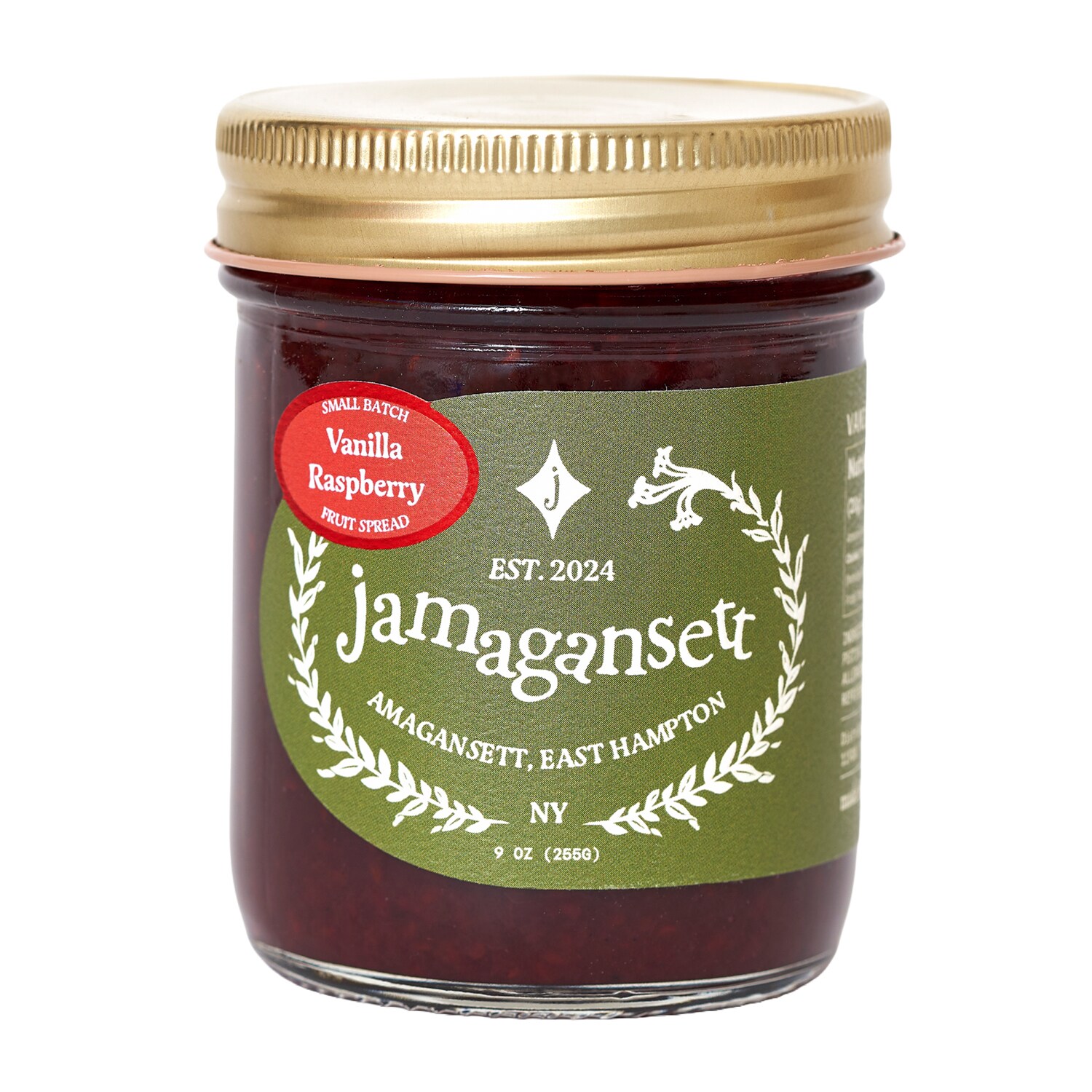 Jamagansett Fruit Spread, Vanilla Raspberry
