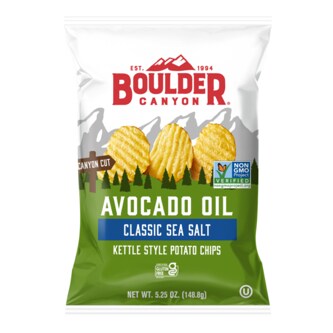 Boulder Canyon Kettle Style Potato Chips, Classic Sea Salt with Avocado Oil