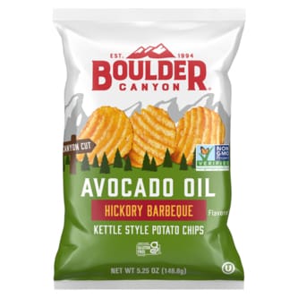 Boulder Canyon Kettle Style Potato Chips, Hickory Barbeque with Avocado Oil