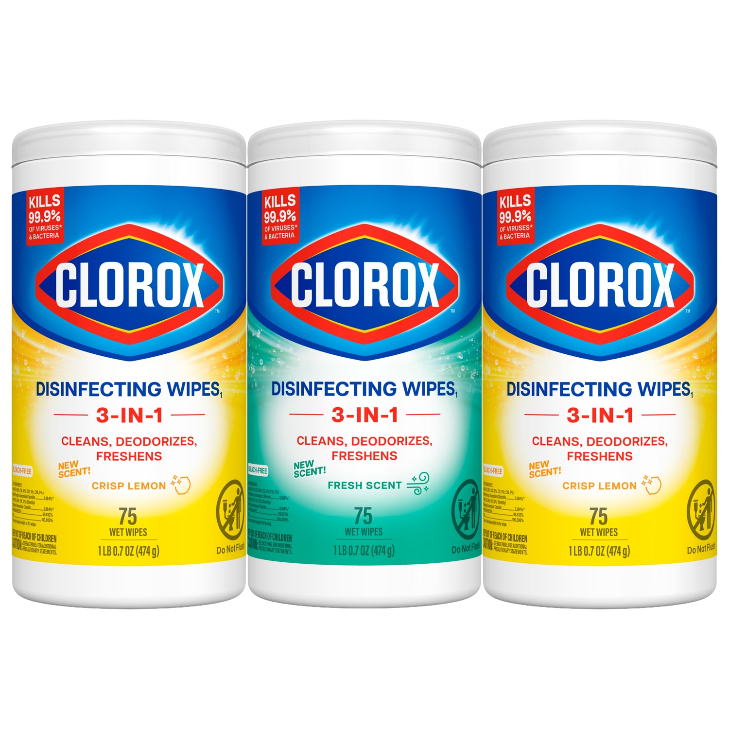 Clorox Disinfecting Cleaning Wipes, Bleach Free, Variety Pack