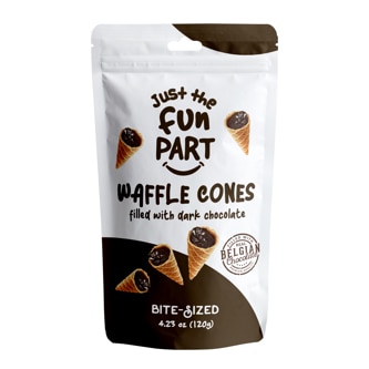 Just The Fun Part Bite-Sized Mini Waffle Cones, Mint Dark Chocolate