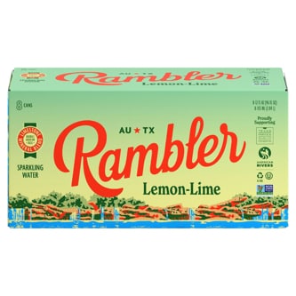 Rambler Sparkling Mineral Water, Lemon-Lime, Cans