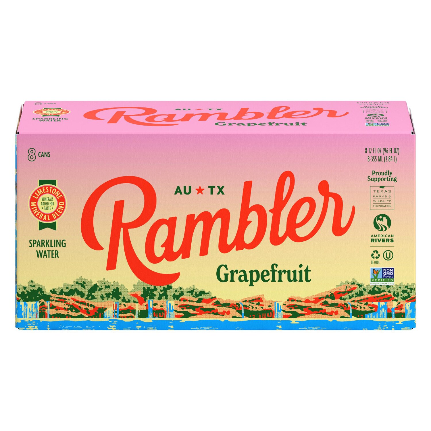 Rambler Sparkling Mineral Water, Grapefruit, Cans