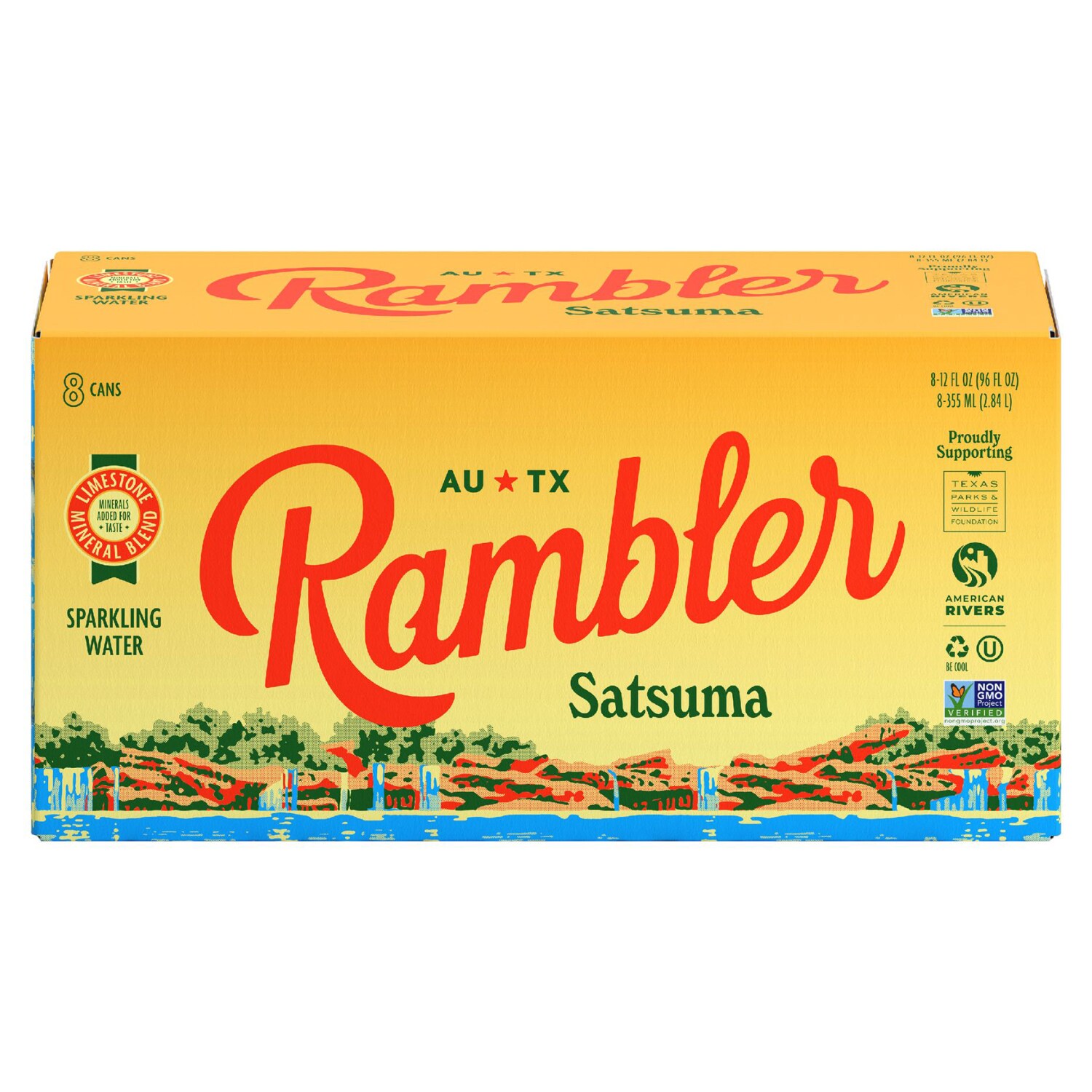 Rambler Sparkling Mineral Water, Satsuma, Cans