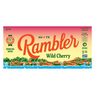 Rambler Sparkling Mineral Water, Wild Cherry, Cans