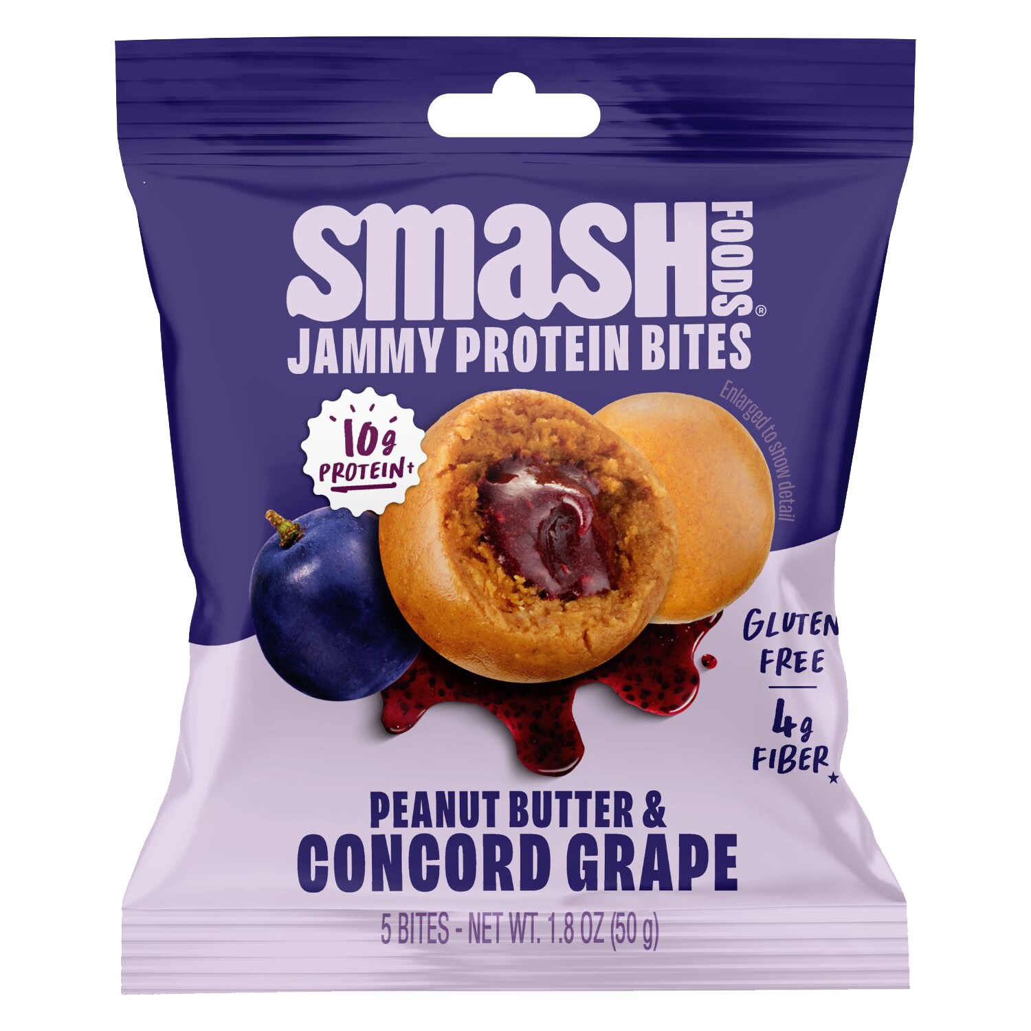 Smash Foods Protein Bites, Peanut Butter & Concord Grape