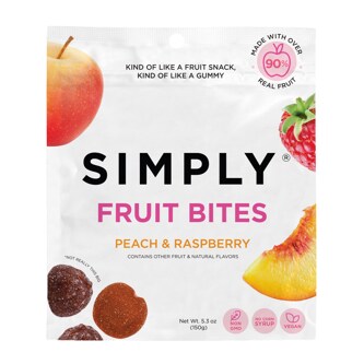 Simply Gum Fruit Bites, Peach & Raspberry