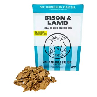 Winnie Lou Gently Air Dried Dog Food Bison & Lamb Grass-Fed & Free-Range Proteins