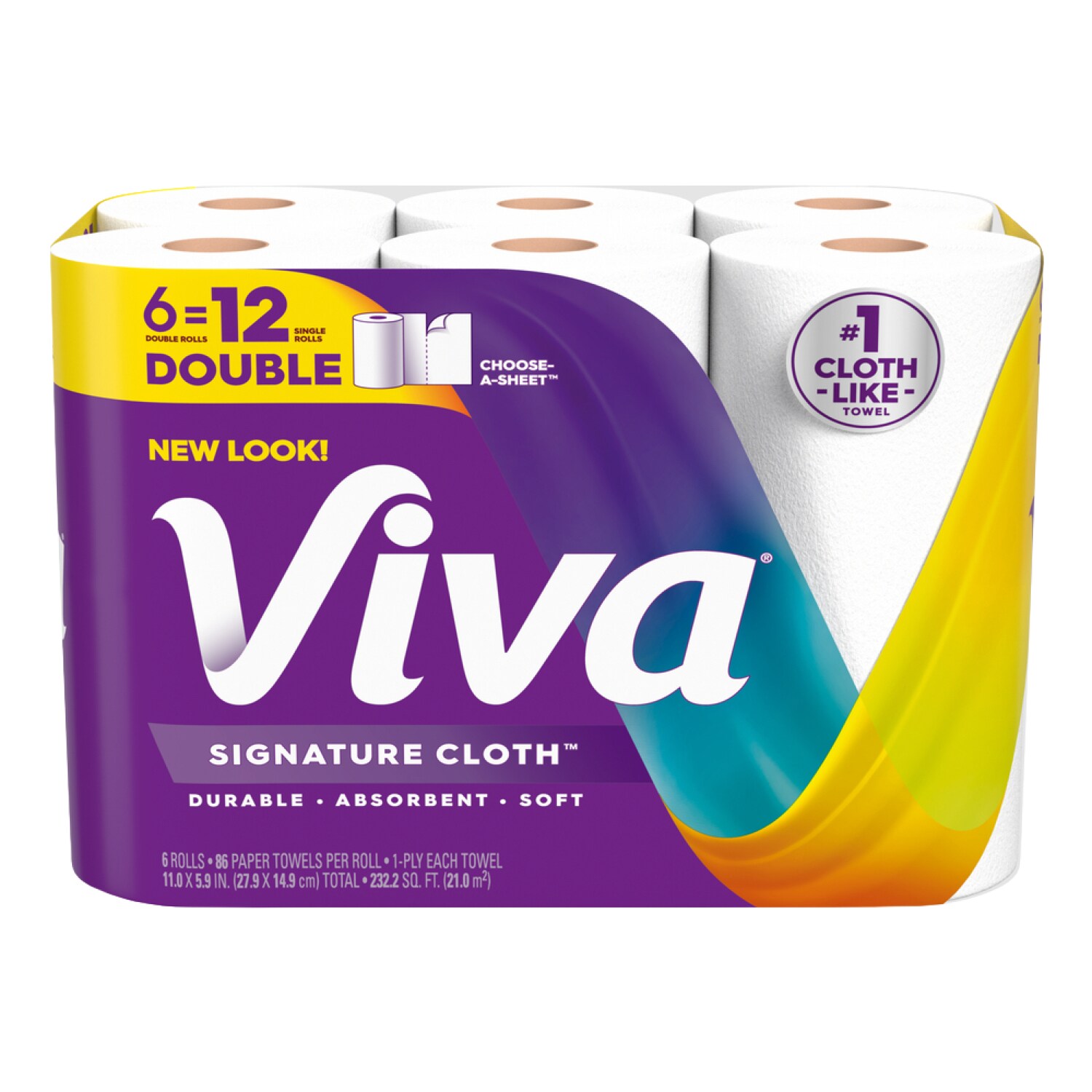 Viva Signature Cloth Paper Towels Double Rolls, Choose-A-Sheet