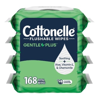 Cottonelle Gentle Plus Flushable Wipes with Aloe, Vitamin E & Chamomile