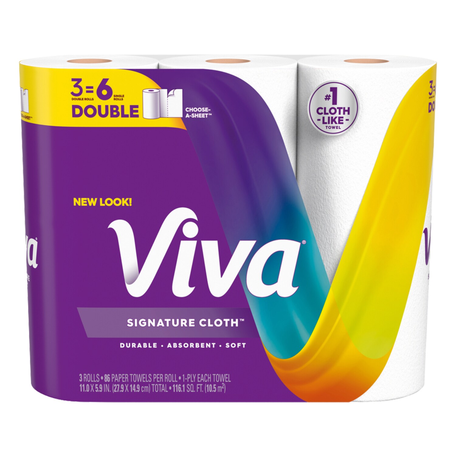 Viva Signature Cloth Paper Towels Double Rolls, Choose-A-Sheet