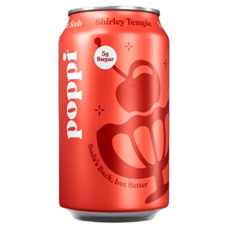 Poppi Prebiotic Soda, Shirley Temple, Can
