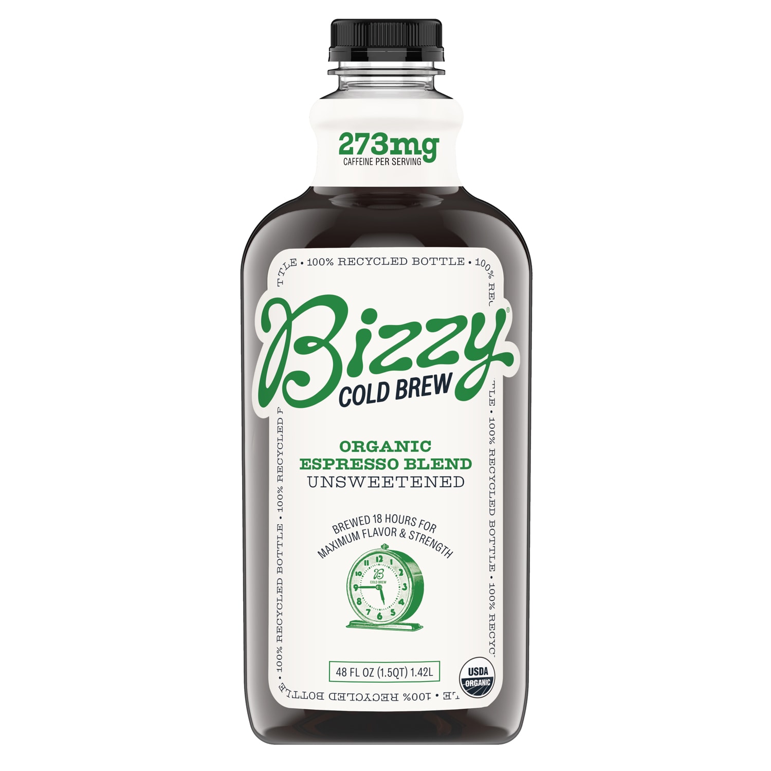 Bizzy Organic Cold Brew, Unsweetened, Espresso Blend, Bottle