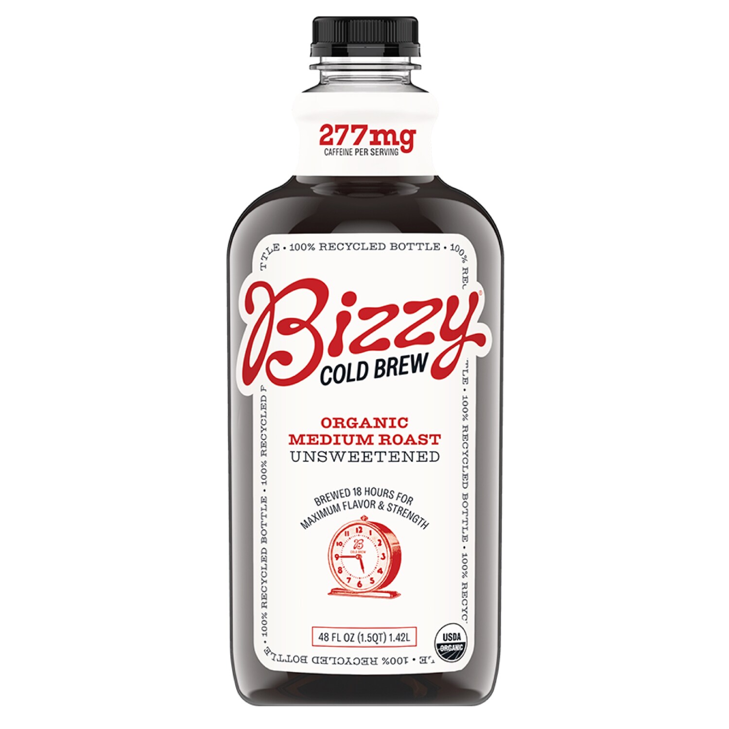 Bizzy Organic Cold Brew, Unsweetened, Medium Roast, Bottle