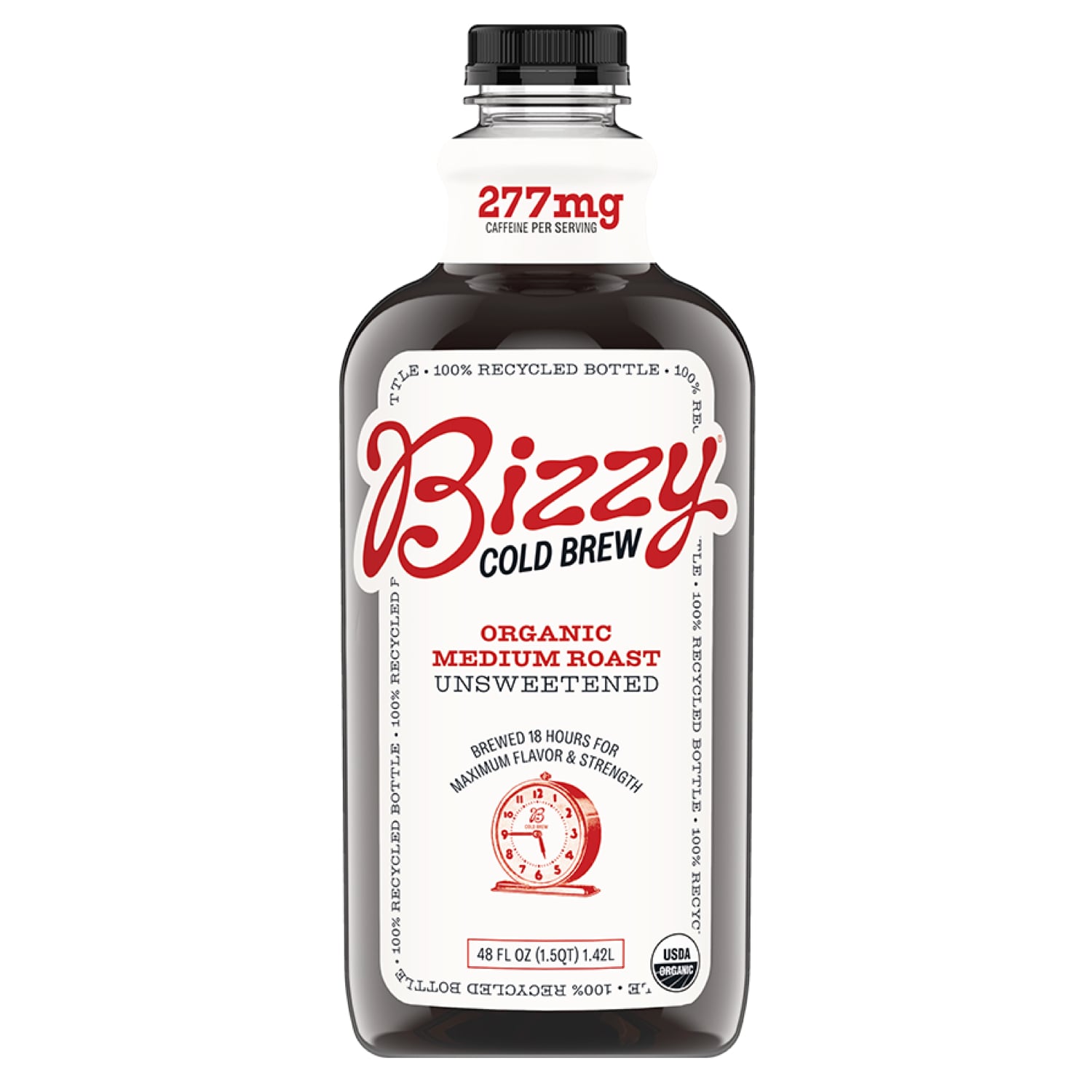 Bizzy Organic Cold Brew, Unsweetened, Medium Roast, Bottle