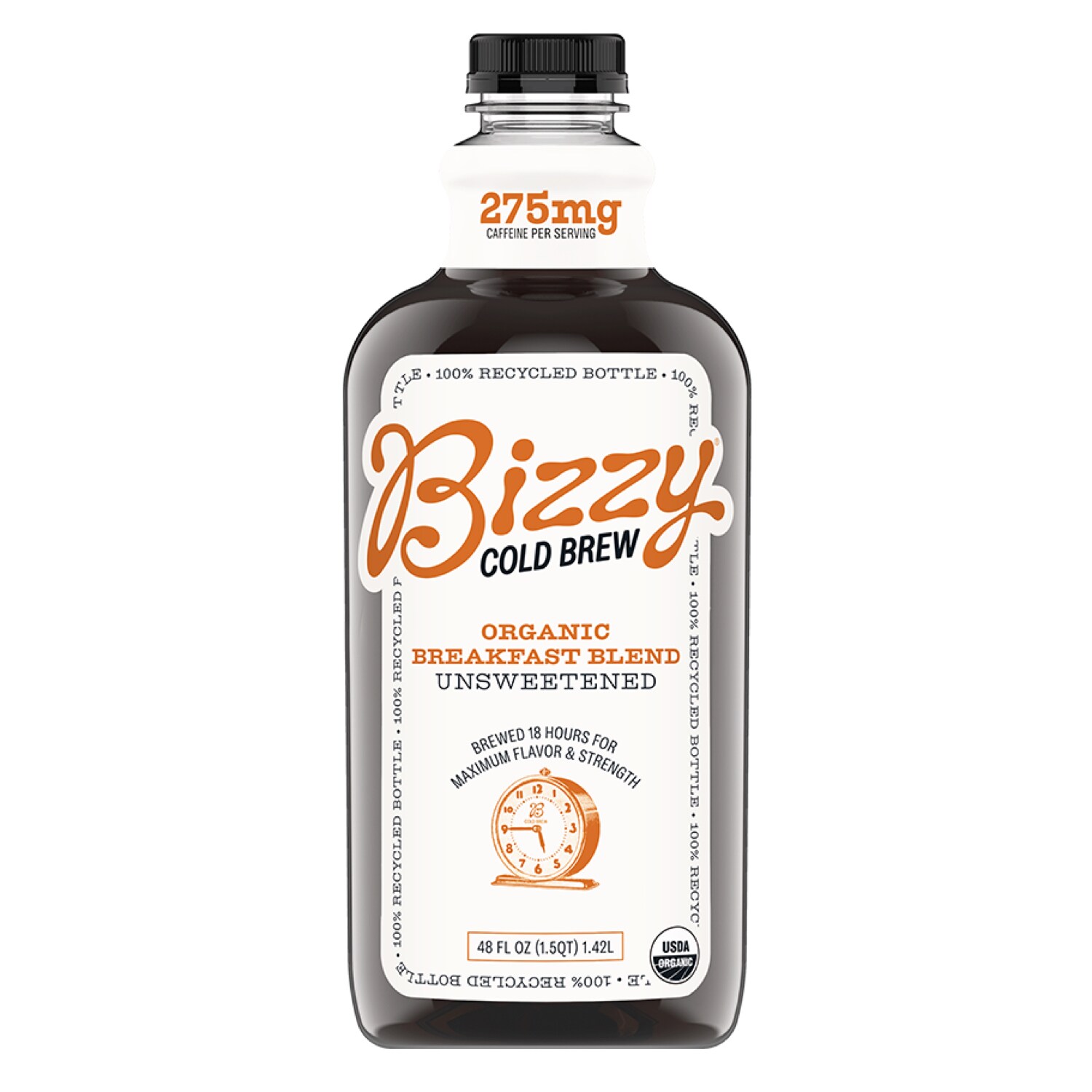 Bizzy Organic Cold Brew, Unsweetened, Breakfast Blend, Bottle