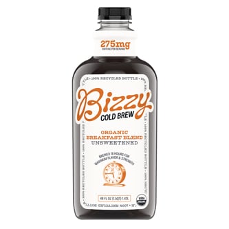 Bizzy Organic Cold Brew, Unsweetened, Breakfast Blend, Bottle