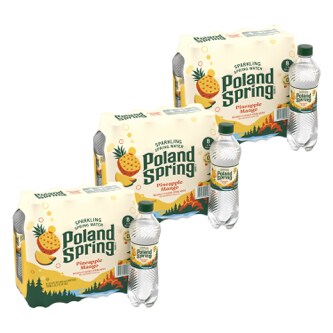 Poland Spring Sparkling Water, Pineapple Mango, Plastic Bottles, Case