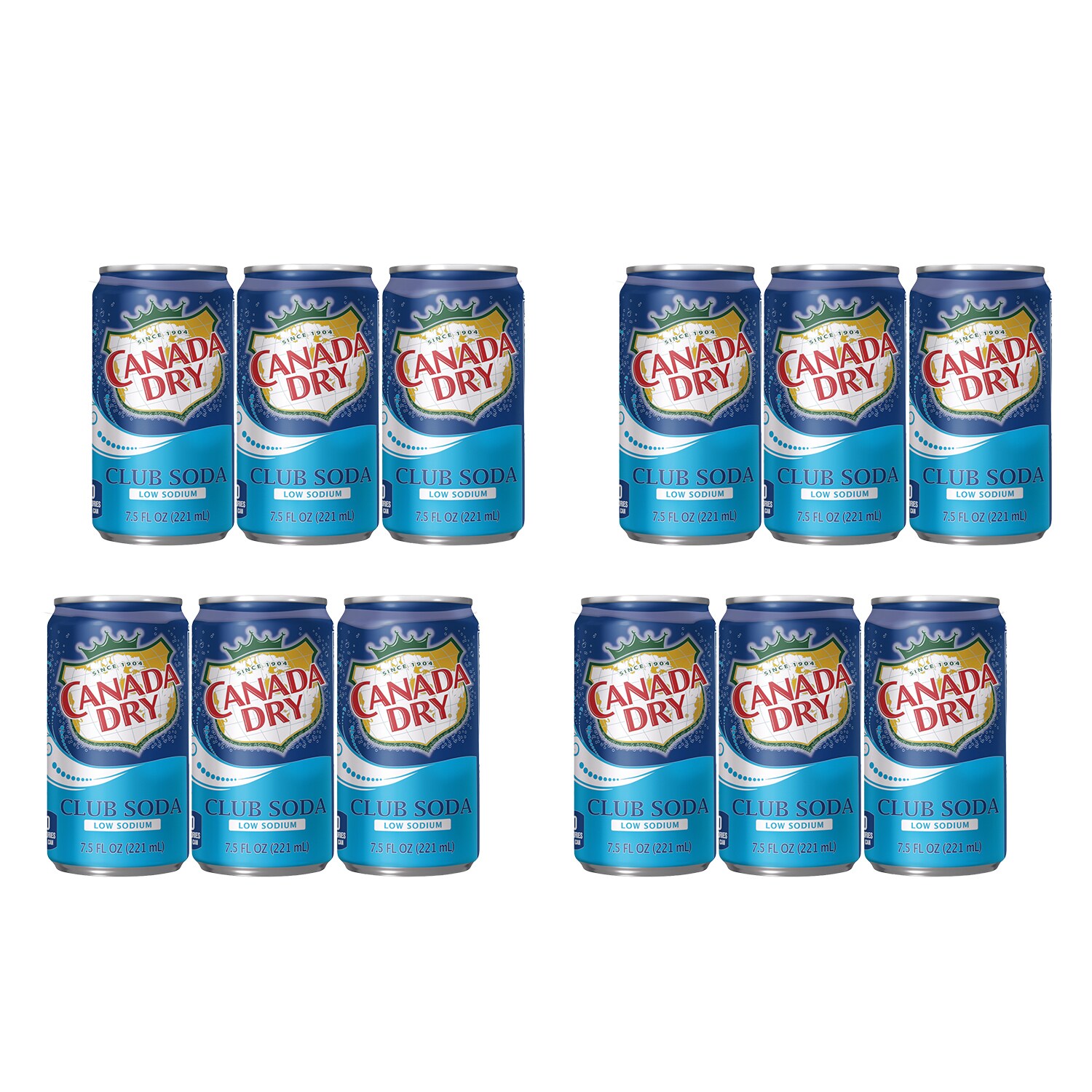 Canada Dry Low Sodium Club Soda, Mini Cans, Case