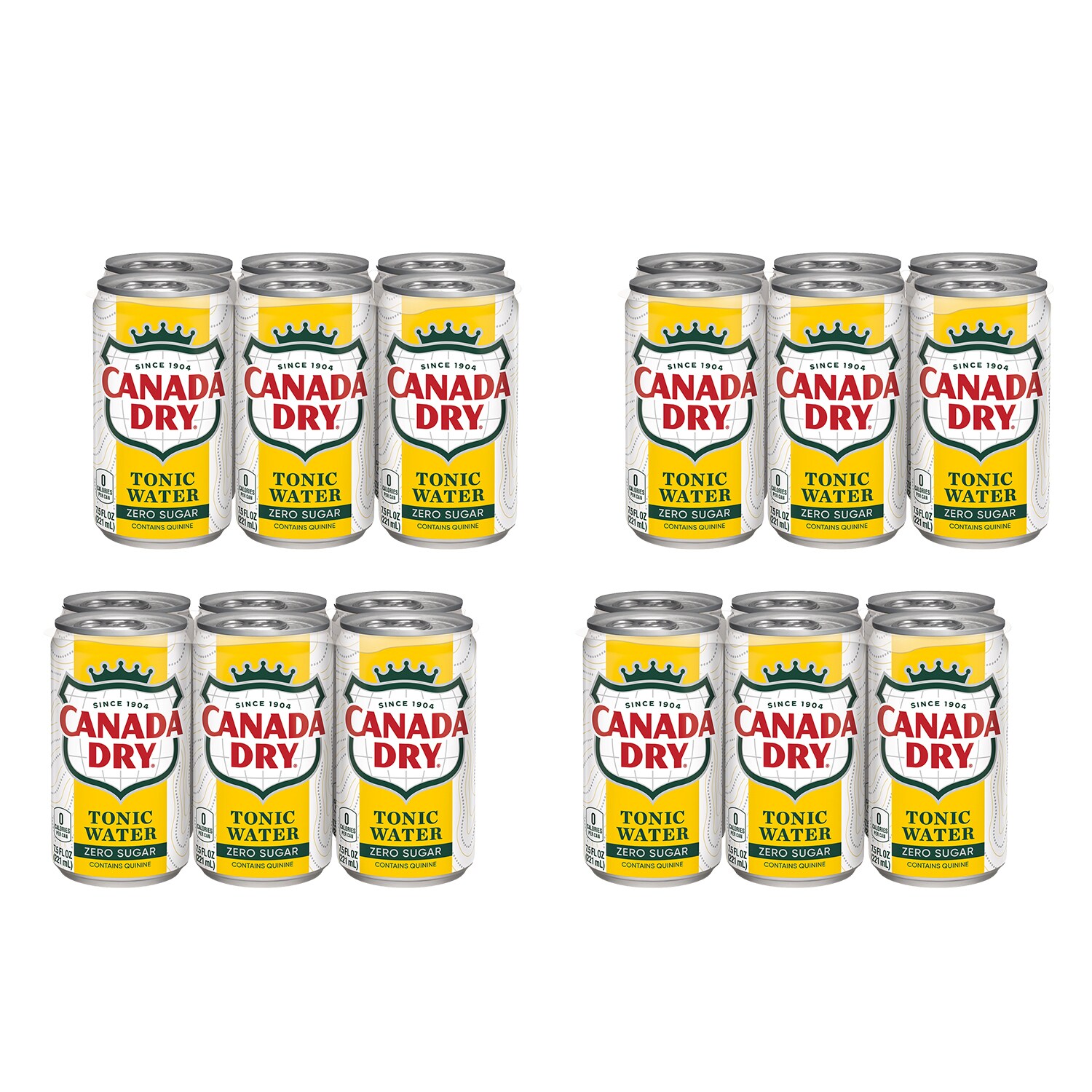 Canada Dry Zero Sugar Tonic Water, Mini Cans, Case